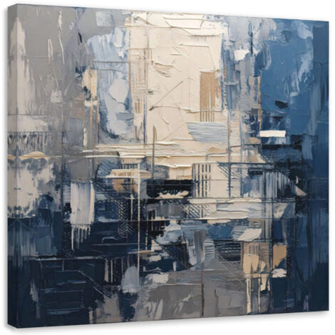 Tableau déco Abstraction Géométrique Peinture Pastel 30x30 (1/5)