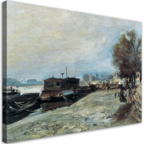 Tableau sur toile Bateau sur les bords de la Seine - Auguste Renoir 100x70 (1/5)