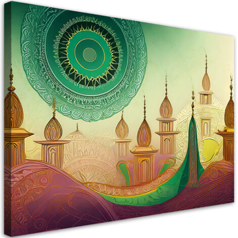 Tableau déco Mandala Ville islamique 90x60 (1/5)