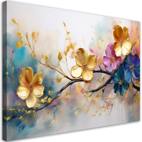 Tableau déco Fleurs colorées épanouies Glamour 100x70 (1/5)