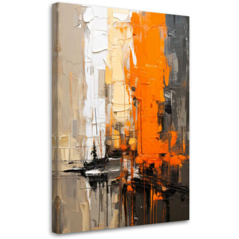 Tableau déco Orange Abstraction Moderne 70x100 (1/5)