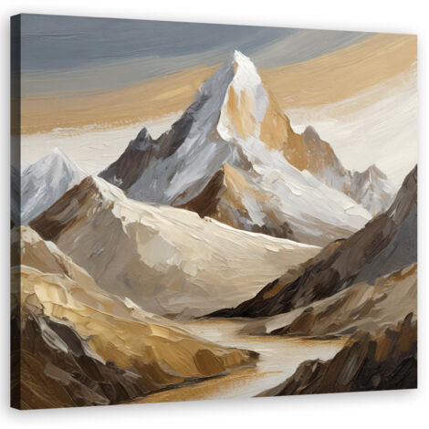 Tableau déco Montagnes Paysage peint 40x40 (1/5)