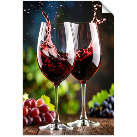 Autocollant mural Verres de vin raisins 20x30 (1/3)
