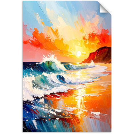 Poster autocollant Mer Plage Coucher de soleil 30x45 (1/3)