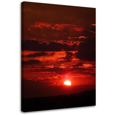 Tableau sur toile Coucher de soleil Rouge Nature 70x100 (1/5)