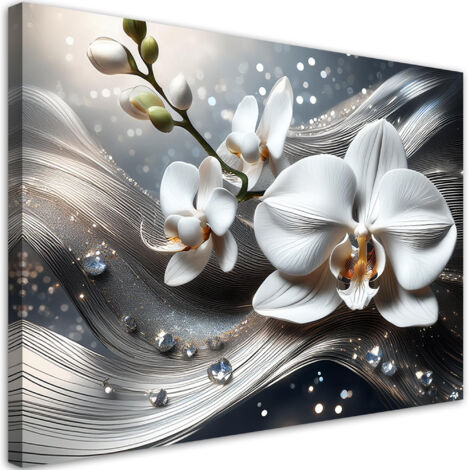 Tableau déco Orchidée Abstraction 3D 60x40 (1/5)