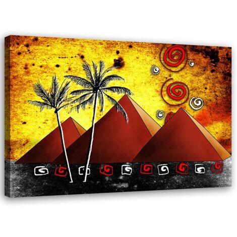 Tableau sur toile Afrique Pyramides Palmiers 60x40 (1/5)