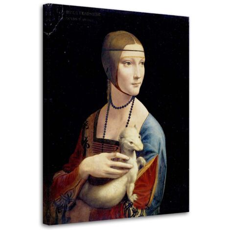 Tableau sur toile, Dame à l'hermine - Reproduction Da Vinci - 60x90 (1/5)