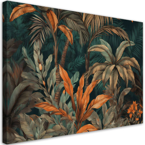 Tableau sur toile Palmiers dans un paysage de jungle 100x70 (1/5)