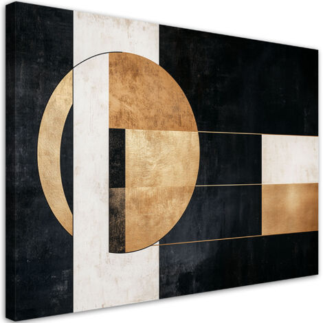 Tableau déco Abstraction géométrique noir et or 60x40 (1/5)