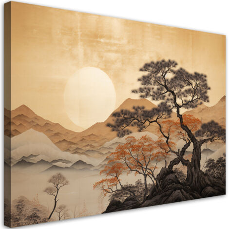 Tableau sur toile Vue de la montagne dorée 100x70 (1/5)