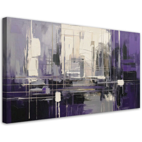 Tableau déco Abstraction Géométrique Violet 100x50 (1/5)