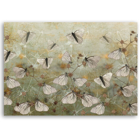 Tableau sur toile Papillons abstraits dans la prairie 60x40 - 3