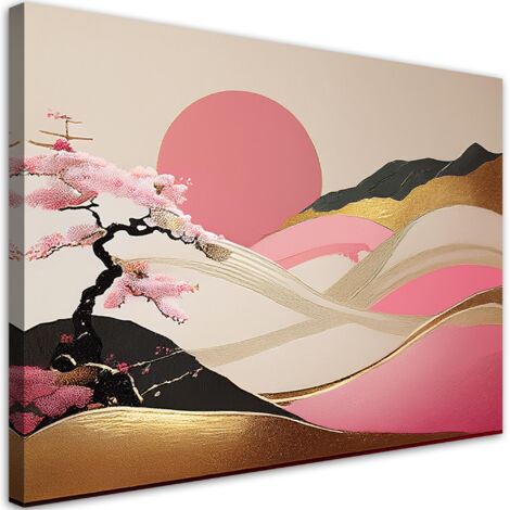 Tableau déco Paysage asiatique abstraction 90x60 (1/5)