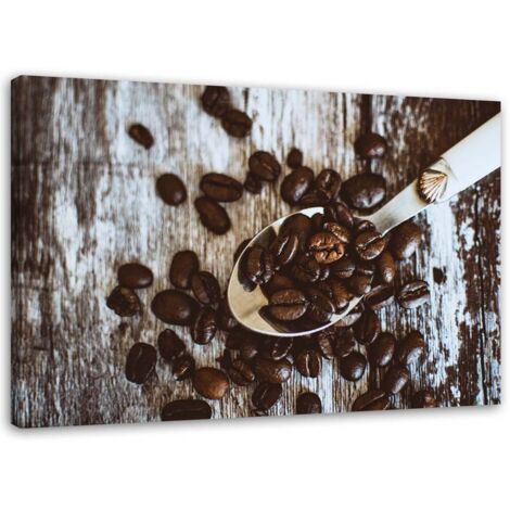 Tableau sur toile Grain de café bois 100x70 (1/5)