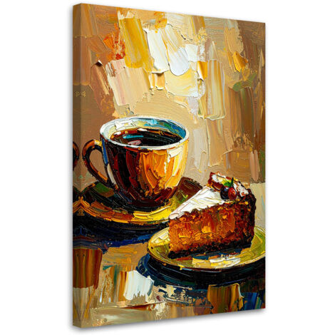 Tableau déco Tasse de café Biscuit beige 40x60 (1/4)