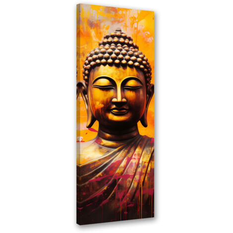 Tableau sur toile Bouddha sur fond abstrait 30x90 (1/5)