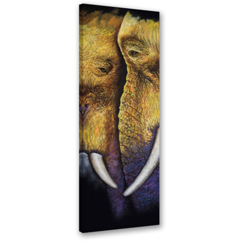 Tableau sur toile Couple d'éléphants 30x90 (1/5)