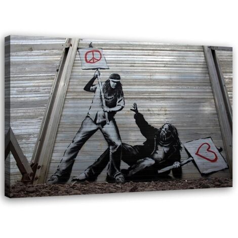 Tableau décoratif Banksy Street Art Graffiti 60x40 (1/5)