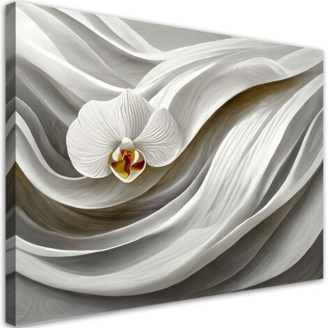 Tableau sur toile Tableau sur toile Orchidée blanche et abstraction 3D 60x40 (1/5)