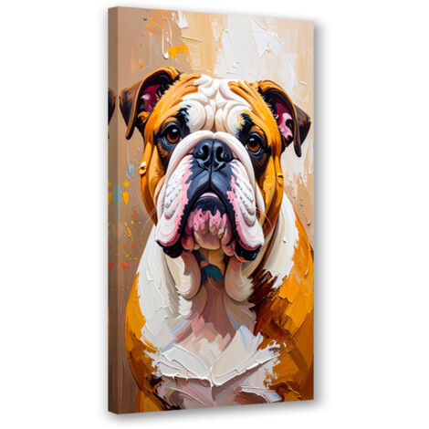 Tableau déco Chien Bulldog Animal Beige 40x80 (1/4)