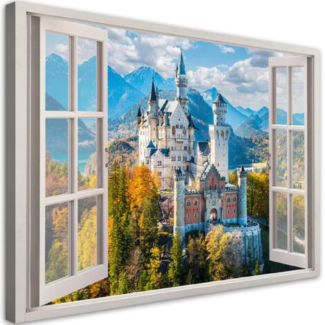 Tableau déco Fenêtre Château Architecture Paysage 100x70 (1/5)