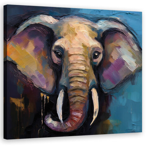 Tableau déco Eléphant Animaux Afrique 40x40 (1/5)