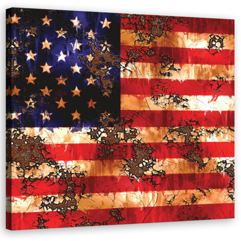 Tableau décoratif Drapeau américain US 30x30 (1/5)