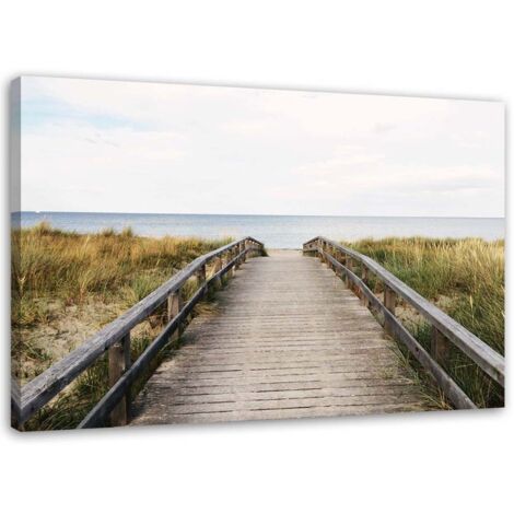 Tableau sur toile Ponton Plage Mer 90x60 (1/5)