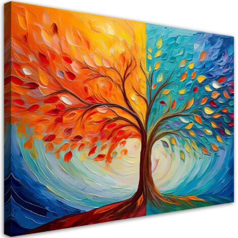 Tableau déco Arbre d'amour coloré Abstraction 100x70 (1/5)
