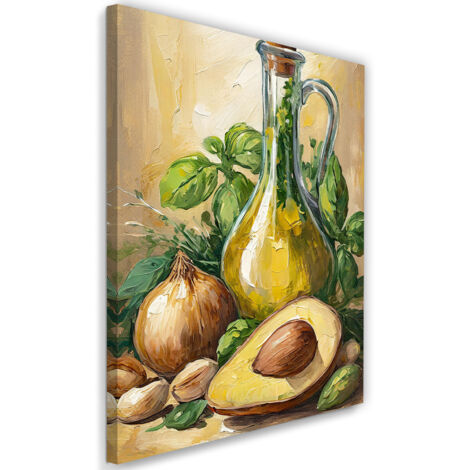 Tableau déco Avocat Huile d'olive Oignons Alimentation 40x60 (1/5)
