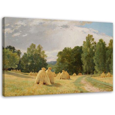Tableau sur toile REPRODUCTION La meule de foin - I.Schischkin 90x60 (1/5)