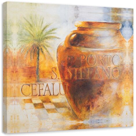 Tableau sur toile Pichet Nature morte Orange 50x50 (1/5)