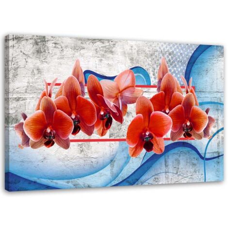 Tableau déco Fleur d'orchidée rouge 60x40 (1/5)