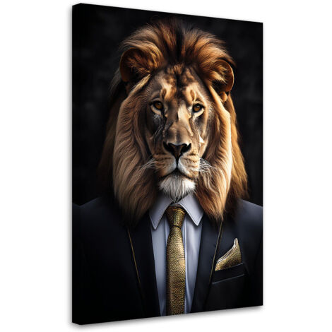 Tableau déco Lion Animaux en costume 40x60 (1/5)