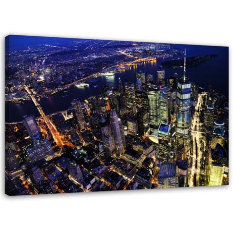 Tableau sur toile New York at Night Ville 60x40 (1/5)