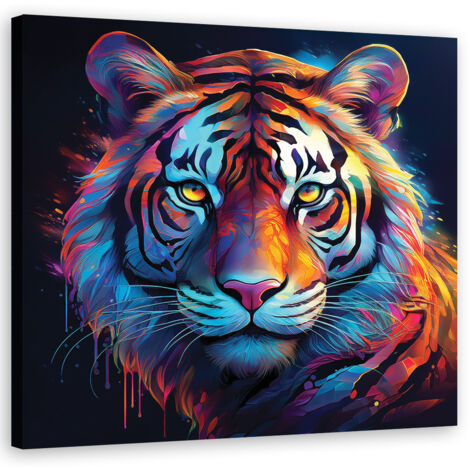 Tableau déco Tigre Pop Art Couleur 30x30 (1/5)