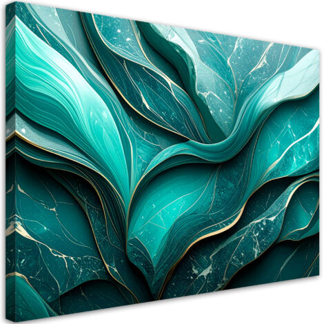 Tableau déco Marbre Turquoise Abstraction 100x70 (1/4)