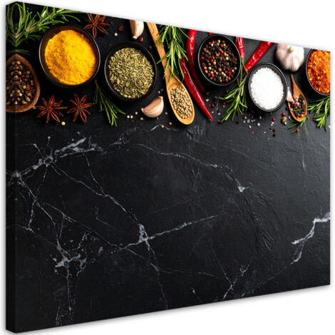 Tableau déco Épices et herbes colorées 100x70 (1/4)
