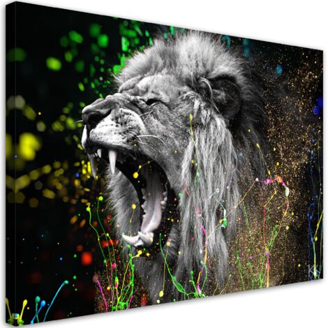 Tableau sur toile Nature animale lion 100x70 (1/5)