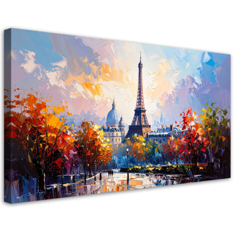 Tableau déco Paris Tour Eiffel comme dans un tableau 100x50 (1/4)