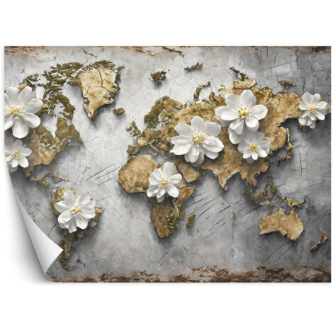 Papier peint Carte du monde Fleurs Texture 300x210 (1/5)