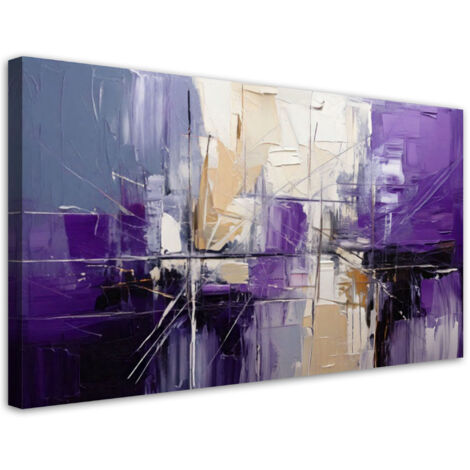 Tableau déco Abstraction Violet Minimalisme 80x40 (1/5)