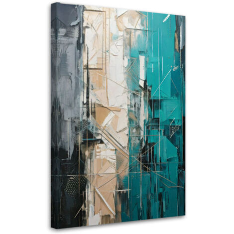 Tableau déco Abstraction géométrique Turquoise 70x100 (1/5)
