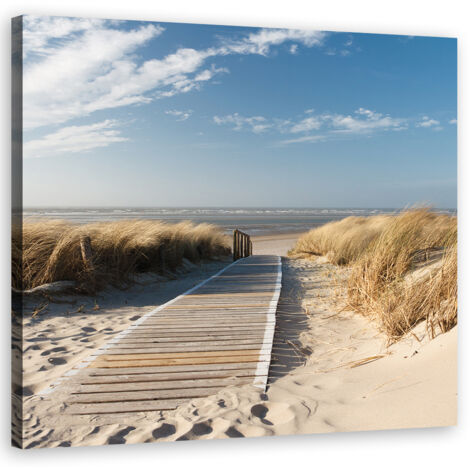 Tableau sur toile Dunes de la plage de la mer du Nord 40x40 (1/5)