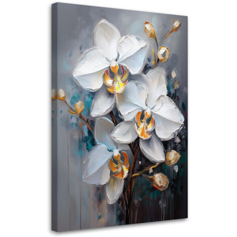Tableau déco Fleurs d'orchidées blanches Glamour 70x100 (1/5)