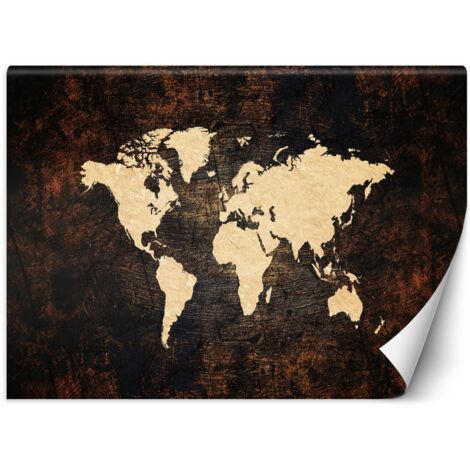 Papier peint Carte du monde en marron 300x210 (1/5)