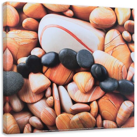Tableau sur toile Pierres Spa Zen Marron 30x30 (1/5)