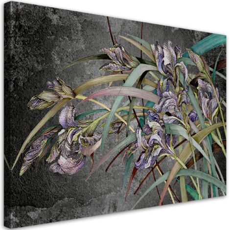 Tableau sur toile Iris fleurs dans le vent 100x70 (1/5)