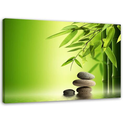 Tableau sur toile Pierres Zen Bambou 60x40 (1/5)